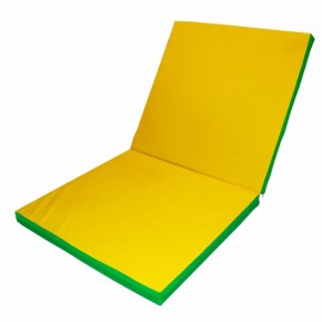 Мат гимнастический 2х1х0,1м складной цв. зеленый-желтый в Покачах - pokachi.ok-mebel.com | фото 1