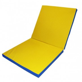 Мат гимнастический, прямоугольный, складной. Длина 2 м, ширина 1 м, толщина 5 см синий-желтый   в Покачах - pokachi.ok-mebel.com | фото