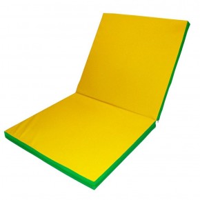 Мат гимнастический 2х1х0,08м складной цв. зеленый-желтый в Покачах - pokachi.ok-mebel.com | фото 1