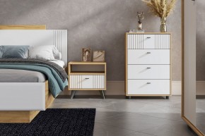 МИЛАН Спальня (Дуб Золотой/Белый матовый) в Покачах - pokachi.ok-mebel.com | фото 2