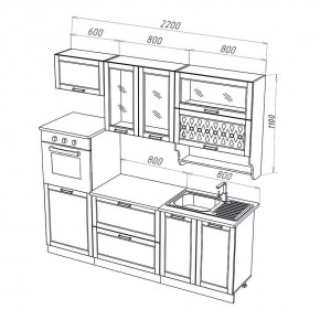 МИЛАНО Кухонный гарнитур 2,2 м Компоновка №3 (Орех) в Покачах - pokachi.ok-mebel.com | фото 2