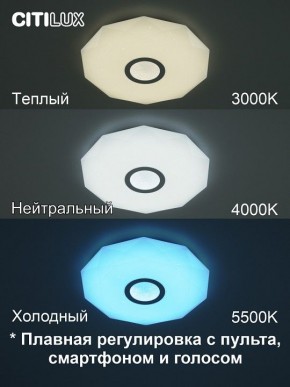 Накладной светильник Citilux Диамант Смарт CL713A30G в Покачах - pokachi.ok-mebel.com | фото 4