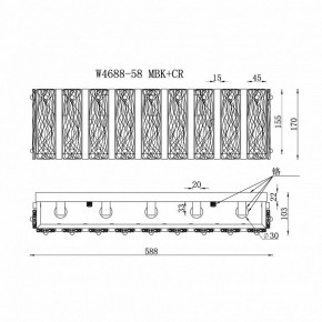 Накладной светильник iLamp Panorama W4688-58 MBK+CR в Покачах - pokachi.ok-mebel.com | фото 2