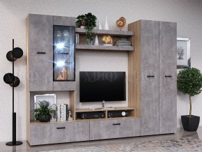 Нэнси New Центральная секция (ЛДСП) Бетон светлый/Сонома в Покачах - pokachi.ok-mebel.com | фото 2