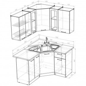 ОЛЬГА Кухонный гарнитур Оптима 2 (1500*1300 мм) в Покачах - pokachi.ok-mebel.com | фото 2