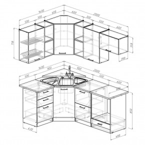 ОЛЬГА Кухонный гарнитур Оптима 4 (1400*2000 мм) в Покачах - pokachi.ok-mebel.com | фото 2