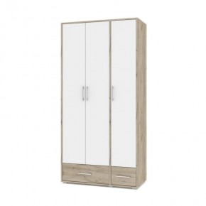 ОЛИВИЯ О32 Шкаф 3-х дверный (дуб серый/белый) в Покачах - pokachi.ok-mebel.com | фото