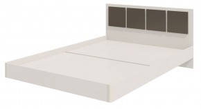 Парус Кровать 1200 на щитах (Белый/Графит) в изголовье 3 декор. квадрата в Покачах - pokachi.ok-mebel.com | фото