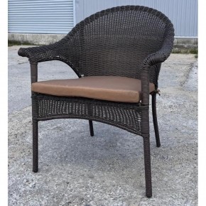 Плетеное кресло LV-140B-Brown с подушкой в комплекте в Покачах - pokachi.ok-mebel.com | фото 3