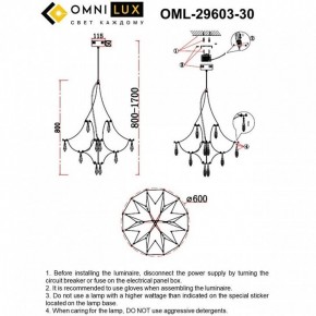 Подвесная люстра Omnilux Perelli OML-29603-30 в Покачах - pokachi.ok-mebel.com | фото 10