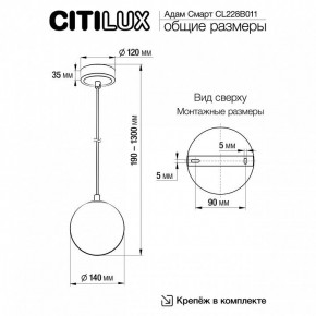Подвесной светильник Citilux Адам Смарт CL228B011 в Покачах - pokachi.ok-mebel.com | фото 5