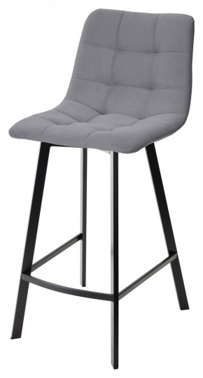 Полубарный стул CHILLI-QB SQUARE серый #27, велюр / черный каркас (H=66cm) М-City в Покачах - pokachi.ok-mebel.com | фото 1