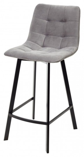 Полубарный стул CHILLI-QB SQUARE светло-серый #26, велюр / черный каркас (H=66cm) М-City в Покачах - pokachi.ok-mebel.com | фото 1