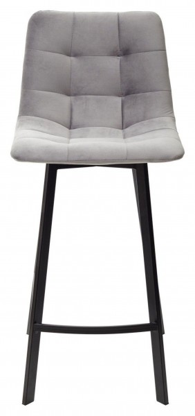Полубарный стул CHILLI-QB SQUARE светло-серый #26, велюр / черный каркас (H=66cm) М-City в Покачах - pokachi.ok-mebel.com | фото 3