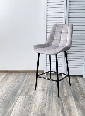 Полубарный стул ХОФМАН, цвет H-09 Светло-серый, велюр / черный каркас H=63cm М-City в Покачах - pokachi.ok-mebel.com | фото 2
