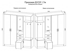 Прихожая Дуся 1.7 УНИ (Дуб Бунратти/Белый Бриллиант) в Покачах - pokachi.ok-mebel.com | фото 2