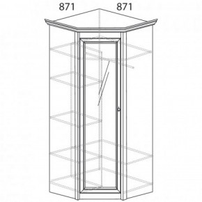 Шкаф угловой №641 "Флоренция" Фасад глухой (угол 871*871) Дуб оксфорд в Покачах - pokachi.ok-mebel.com | фото 2