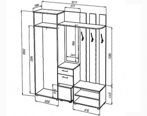 КРИСТИНА Прихожая (Венге/Анкор светлый) УНИ в Покачах - pokachi.ok-mebel.com | фото 2