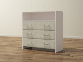 PROxSON Комод Varna (ЛДСП Белая+ткань Белый/Savana Milk (молочный)) 90x40 в Покачах - pokachi.ok-mebel.com | фото