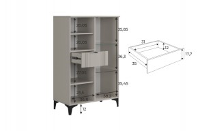 РИЧ Комод 2 со стеклом в Покачах - pokachi.ok-mebel.com | фото 3