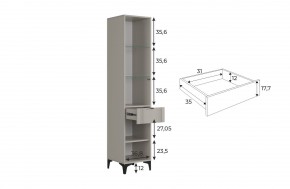 РИЧ Шкаф однодверный со стеклом в Покачах - pokachi.ok-mebel.com | фото 3