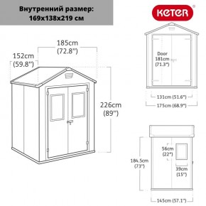 Сарай Манор 6*5 TWF (два окна на фасаде) MANOR 6x5 DD (two windows at the front) в Покачах - pokachi.ok-mebel.com | фото 2