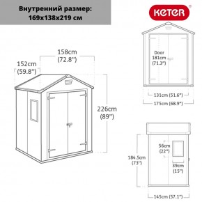 Сарай Манор 6x5DD (Manor 6x5DD) cерый/белый в Покачах - pokachi.ok-mebel.com | фото 2