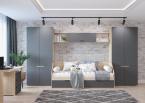 Шкаф 2-х створчатый АНТАЛИЯ (Сонома/Графит софт) в Покачах - pokachi.ok-mebel.com | фото 3