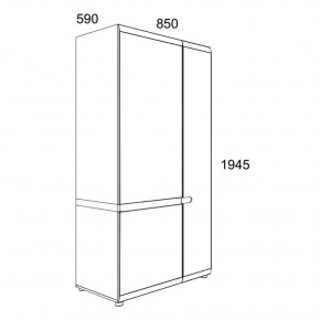 Шкаф 2D/TYP 20A, LINATE ,цвет белый/сонома трюфель в Покачах - pokachi.ok-mebel.com | фото 3