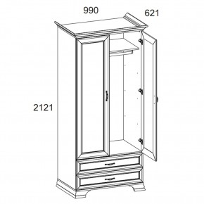 Шкаф 2DG2S, TIFFANY, цвет вудлайн кремовый в Покачах - pokachi.ok-mebel.com | фото 3