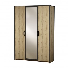 Шкаф 3-дверный с зеркалом №885 Гранж в Покачах - pokachi.ok-mebel.com | фото