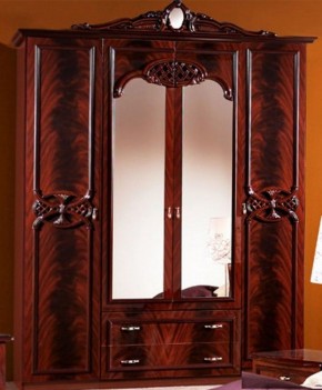 Шкаф 4-х дверный с зеркалами (03.144) Ольга (могано) в Покачах - pokachi.ok-mebel.com | фото