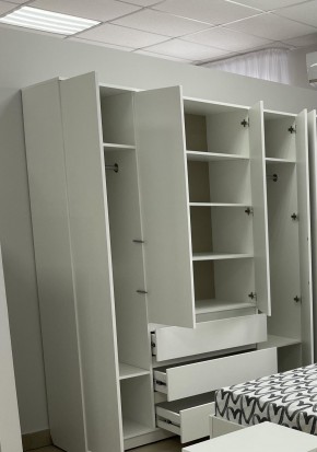 Шкаф 4-ств. с 3 ящиками "Бьянко" в Покачах - pokachi.ok-mebel.com | фото 2