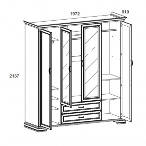 Шкаф 4D2S Z , MONAKO, цвет Сосна винтаж в Покачах - pokachi.ok-mebel.com | фото