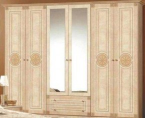 Шкаф 6-и дверный с зеркалами (02.146) Рома (беж) в Покачах - pokachi.ok-mebel.com | фото