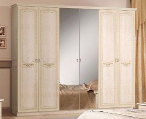 Шкаф 6-ти дверный с зеркалами (08.246) Ирина (беж) в Покачах - pokachi.ok-mebel.com | фото