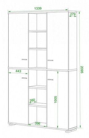 Шкаф книжный Домино ПУ-40-5 в Покачах - pokachi.ok-mebel.com | фото 2