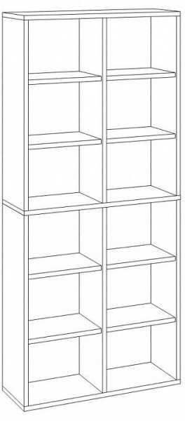 Шкаф книжный Домино СУ(ш2в2)+4ФГ в Покачах - pokachi.ok-mebel.com | фото 2
