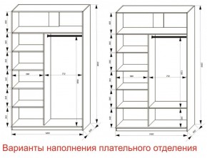 Шкаф-купе 1400 серии SOFT D6+D6+B2+PL3 (2 ящика+2штанги) профиль «Капучино» в Покачах - pokachi.ok-mebel.com | фото 7