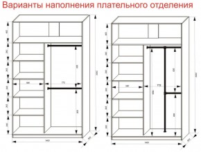 Шкаф-купе 1400 серии SOFT D6+D6+B2+PL3 (2 ящика+2штанги) профиль «Капучино» в Покачах - pokachi.ok-mebel.com | фото 8