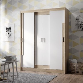 Шкаф-купе Смарт ШКК-06 (дуб сонома/белый) в Покачах - pokachi.ok-mebel.com | фото