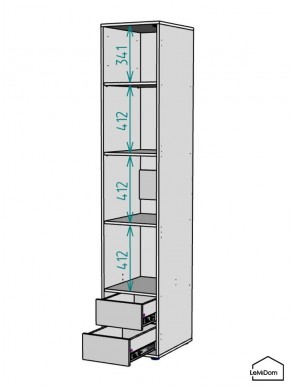 Шкаф Linnea MHR-1-4 2050х400х510 (Графит-М 11.1.25) в Покачах - pokachi.ok-mebel.com | фото 3