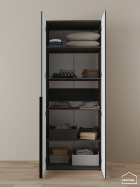 Шкаф Linnea MHR-2-2 2050х800х510 (Графит-М 11.1.25) в Покачах - pokachi.ok-mebel.com | фото 4