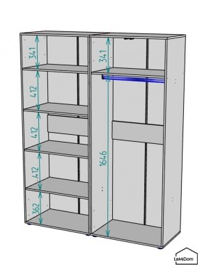 Шкаф Linnea MHR-4PO-1 2050х1600х510 (Белый-М 11.1.2) в Покачах - pokachi.ok-mebel.com | фото 3