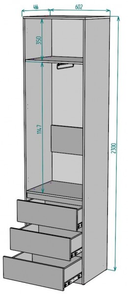 Шкаф Мальта H155 в Покачах - pokachi.ok-mebel.com | фото 2