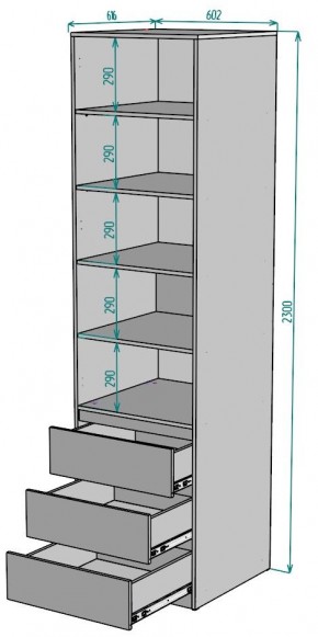 Шкаф Мальта H158 в Покачах - pokachi.ok-mebel.com | фото 2