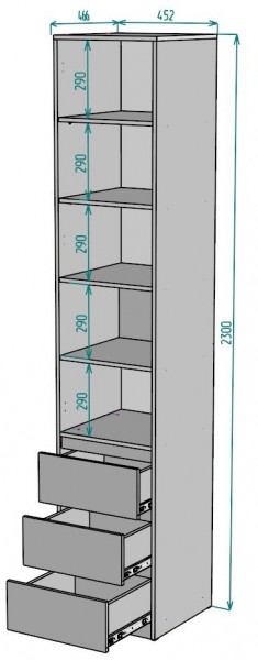 Шкаф Мальта H159 в Покачах - pokachi.ok-mebel.com | фото 2