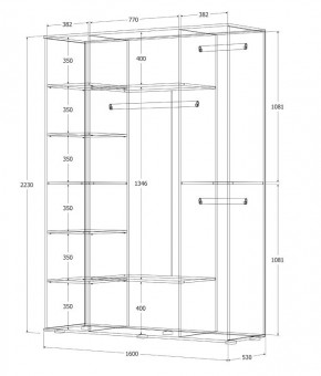 Шкаф Норден 1600 (Дуб Крафт золотой) в Покачах - pokachi.ok-mebel.com | фото 3