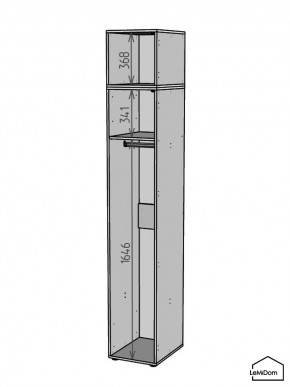 Шкаф с антресолью Linnea MHR-1A-1 2450х400х510 (Графит-М 11.1.25) в Покачах - pokachi.ok-mebel.com | фото 3