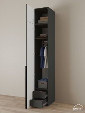Шкаф с антресолью Linnea MHR-1A-3 2450х400х510 (Графит-М 11.1.25) в Покачах - pokachi.ok-mebel.com | фото 5